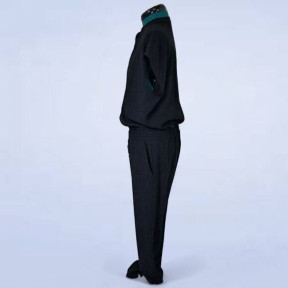 Aritzia Babaton Donnie Black Short Sleeve Jumpsuit - Size Large - Picture 3 of 12